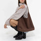 Hobo Bag Faux Suede with Magnetic Closure, Pouch and Laptop Fit