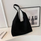 Hobo Bag Faux Suede with Magnetic Closure, Pouch and Laptop Fit