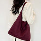 Hobo Bag Faux Suede with Magnetic Closure, Pouch and Laptop Fit
