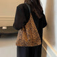 Hobo Bag Faux Suede with Magnetic Closure, Pouch and Laptop Fit