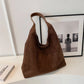 Hobo Bag Faux Suede with Magnetic Closure, Pouch and Laptop Fit