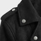 Biker Jacket Polyester with Asymmetric Zip and Lapel Collar