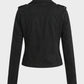 Biker Jacket Polyester with Asymmetric Zip and Lapel Collar