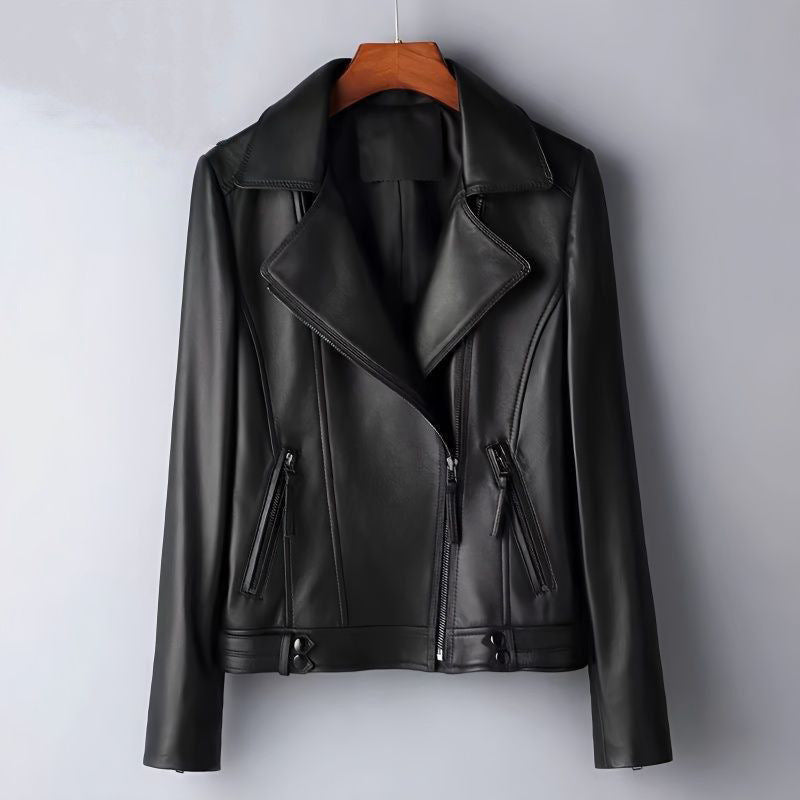 Jacket Faux Leather Structured with Smooth Polished Finish