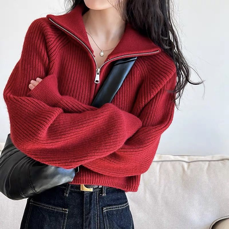 Soft-Touch Oversized Quarter-Zip Jumper