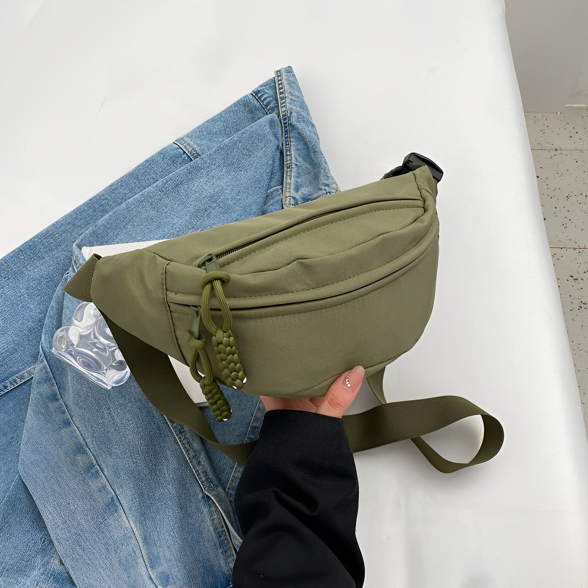 Crossbody Bag Nylon with Wide Adjustable Strap