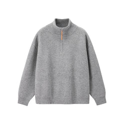 Ribbed Cotton-Blend Quarter-Zip Jumper