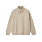 Ribbed Cotton-Blend Quarter-Zip Jumper