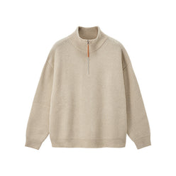 Ribbed Cotton-Blend Quarter-Zip Jumper