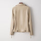 Jacket Faux Leather Structured with Smooth Polished Finish