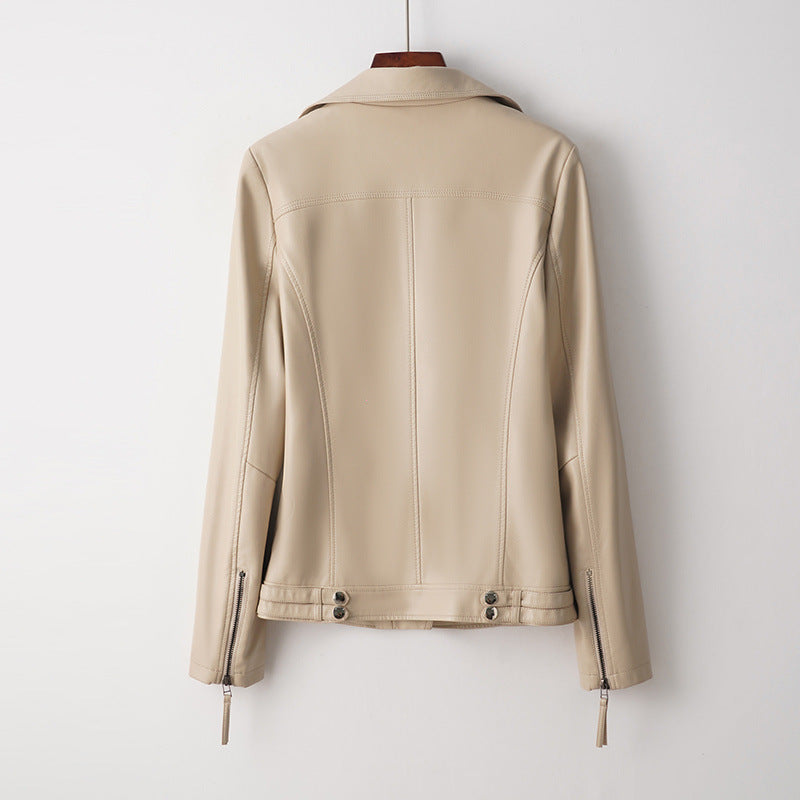 Jacket Faux Leather Structured with Smooth Polished Finish