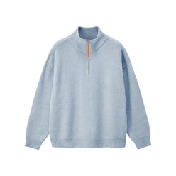 Ribbed Cotton-Blend Quarter-Zip Jumper