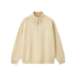 Ribbed Cotton-Blend Quarter-Zip Jumper