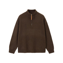 Ribbed Cotton-Blend Quarter-Zip Jumper