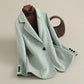 Blazer Wool Blend Longline with Notched Lapel and Single Button