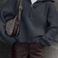 Oversized Wide Collar Half-Zip