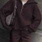 Oversized Wide Collar Half-Zip