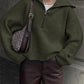 Oversized Wide Collar Half-Zip