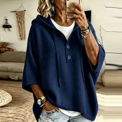 Hooded Button Knit Jumper