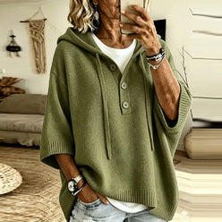Hooded Button Knit Jumper