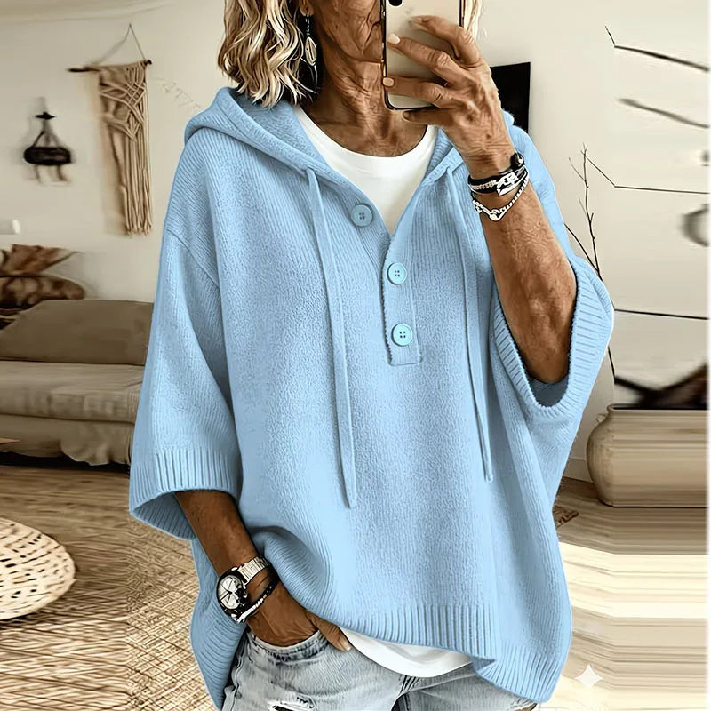 Hooded Button Knit Jumper
