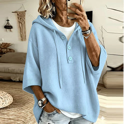 Hooded Button Knit Jumper
