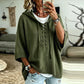 Lace-Up Hooded Knit Jumper