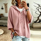 Lace-Up Hooded Knit Jumper