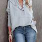 Snap Placket Oversized Hoodie