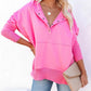 Snap Placket Oversized Hoodie