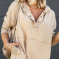 Snap Placket Oversized Hoodie
