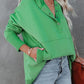 Snap Placket Oversized Hoodie