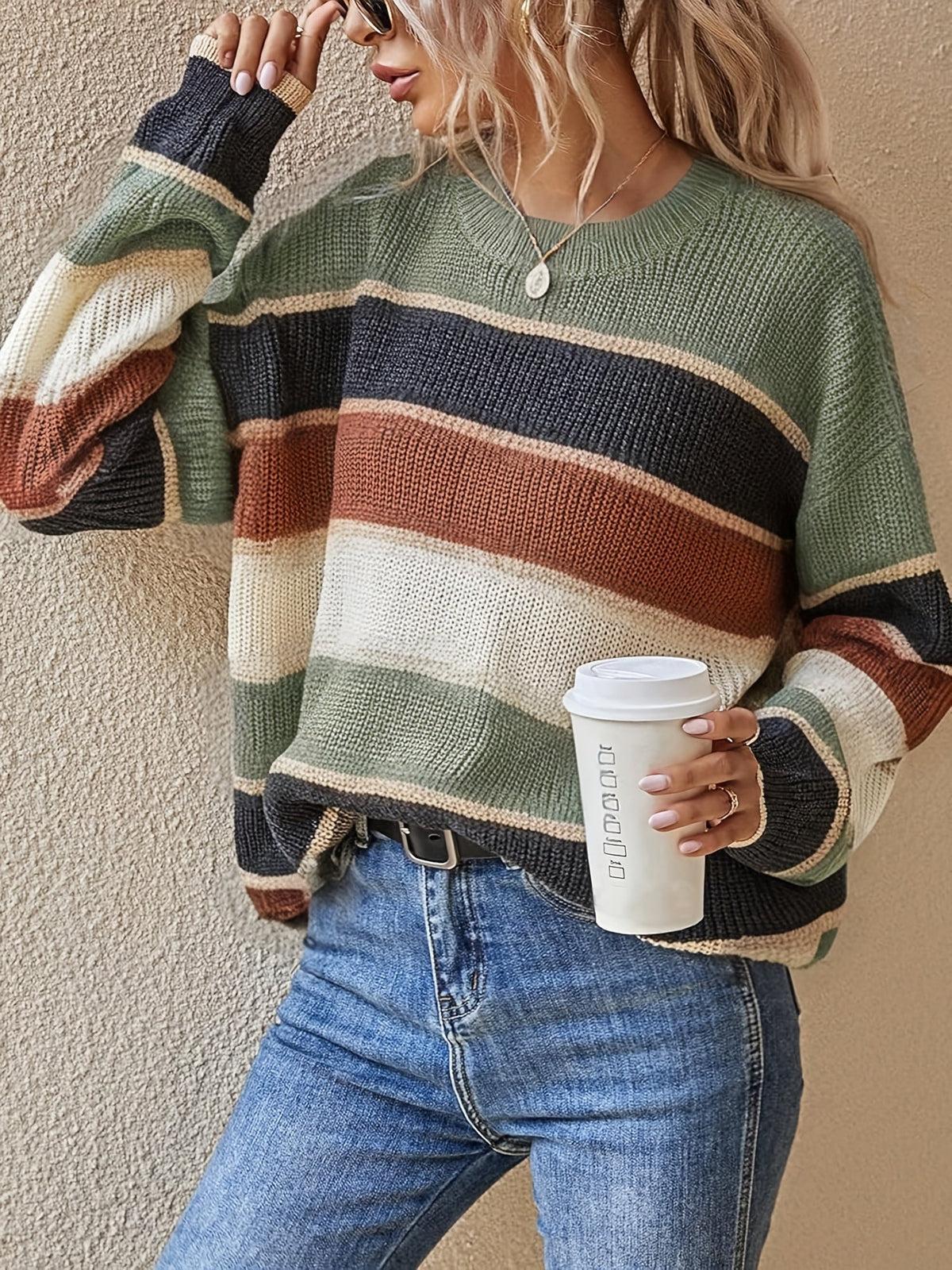 Bold Stripe Oversized Jumper