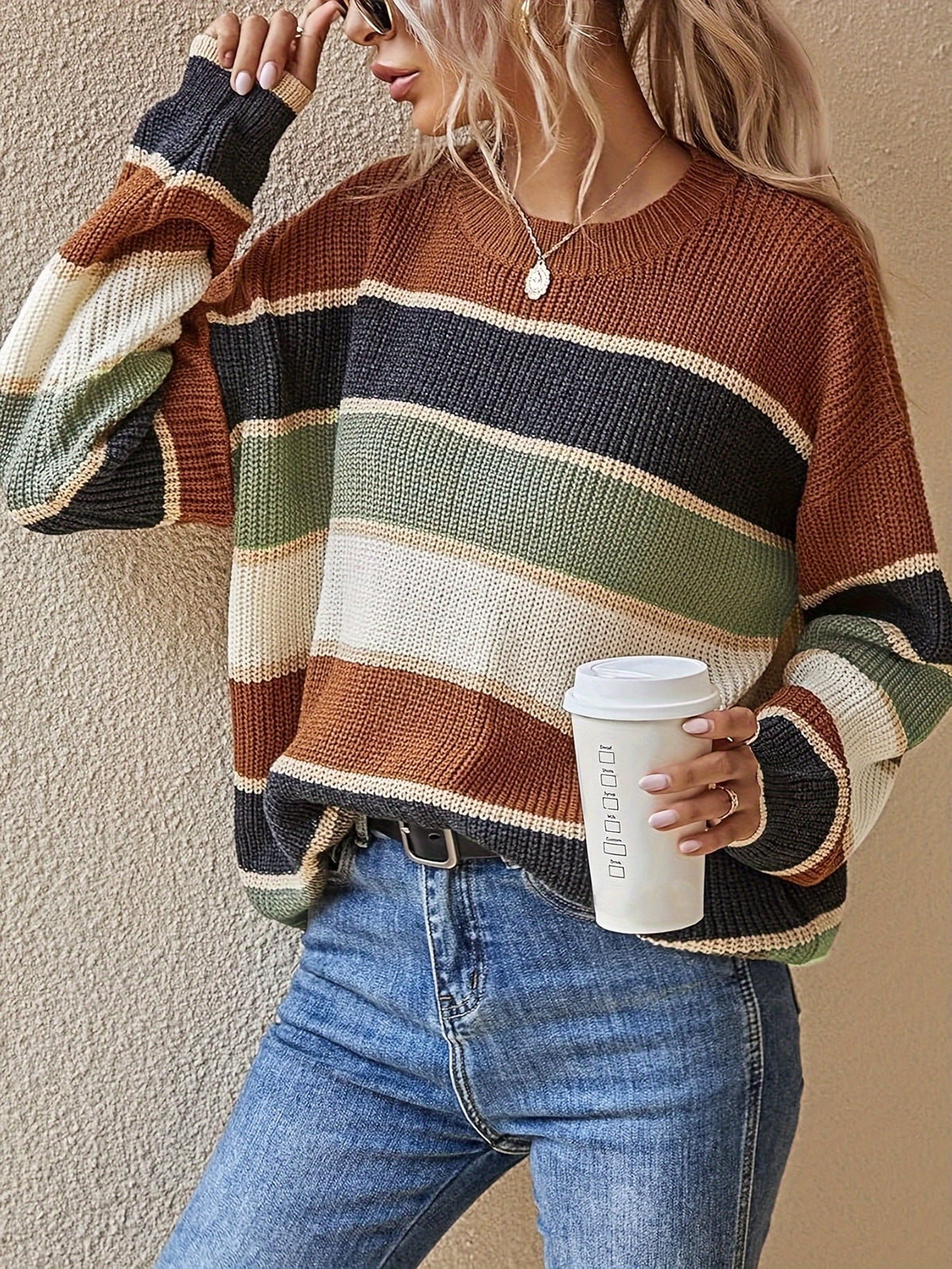 Bold Stripe Oversized Jumper