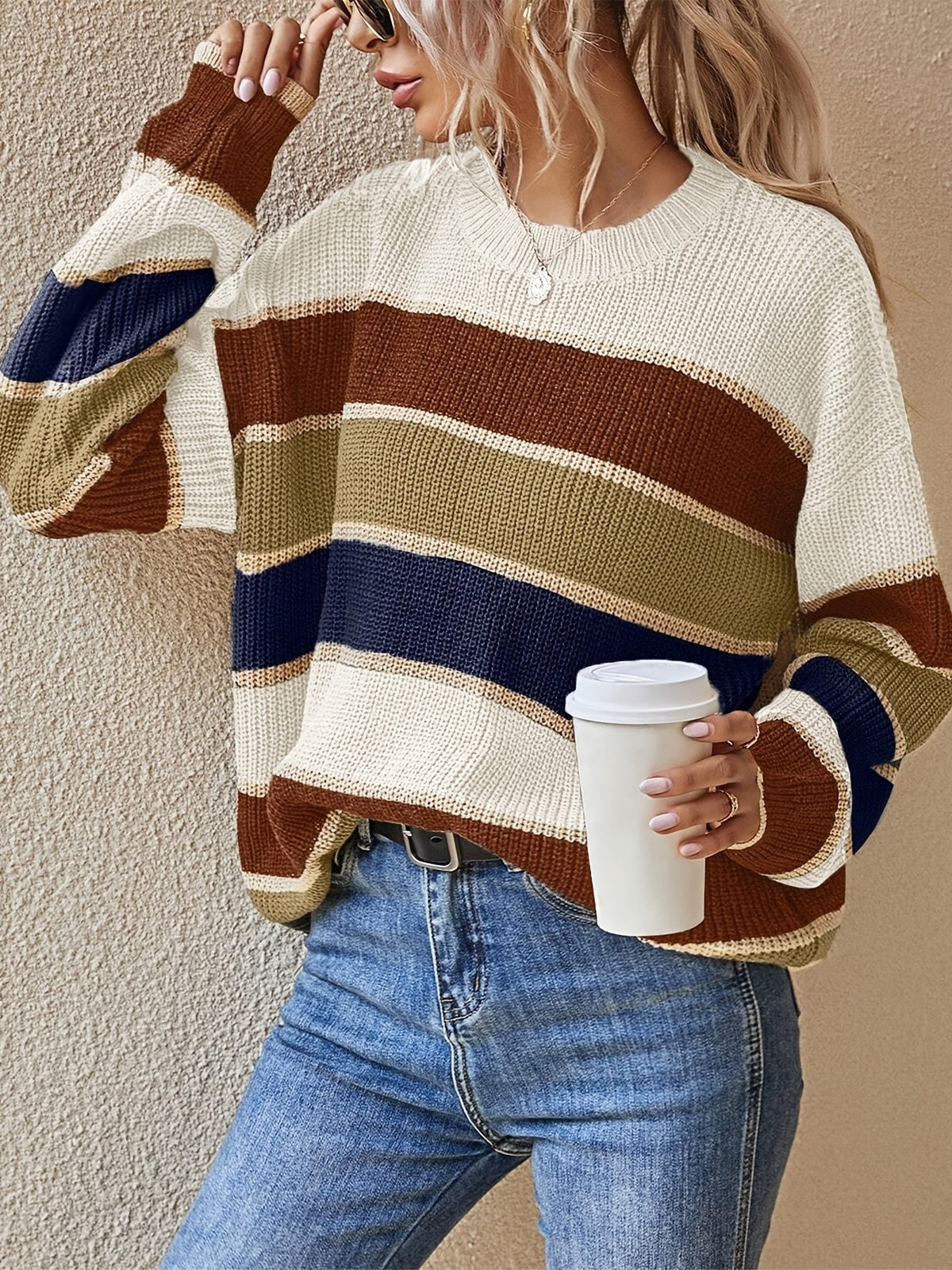 Bold Stripe Oversized Jumper