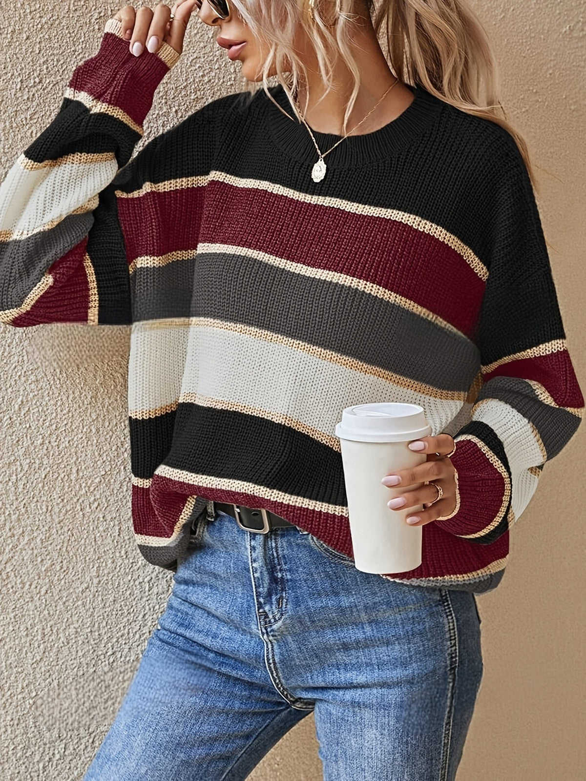 Bold Stripe Oversized Jumper