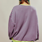 Neon Trim Striped Sweatshirt