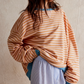 Neon Trim Striped Sweatshirt
