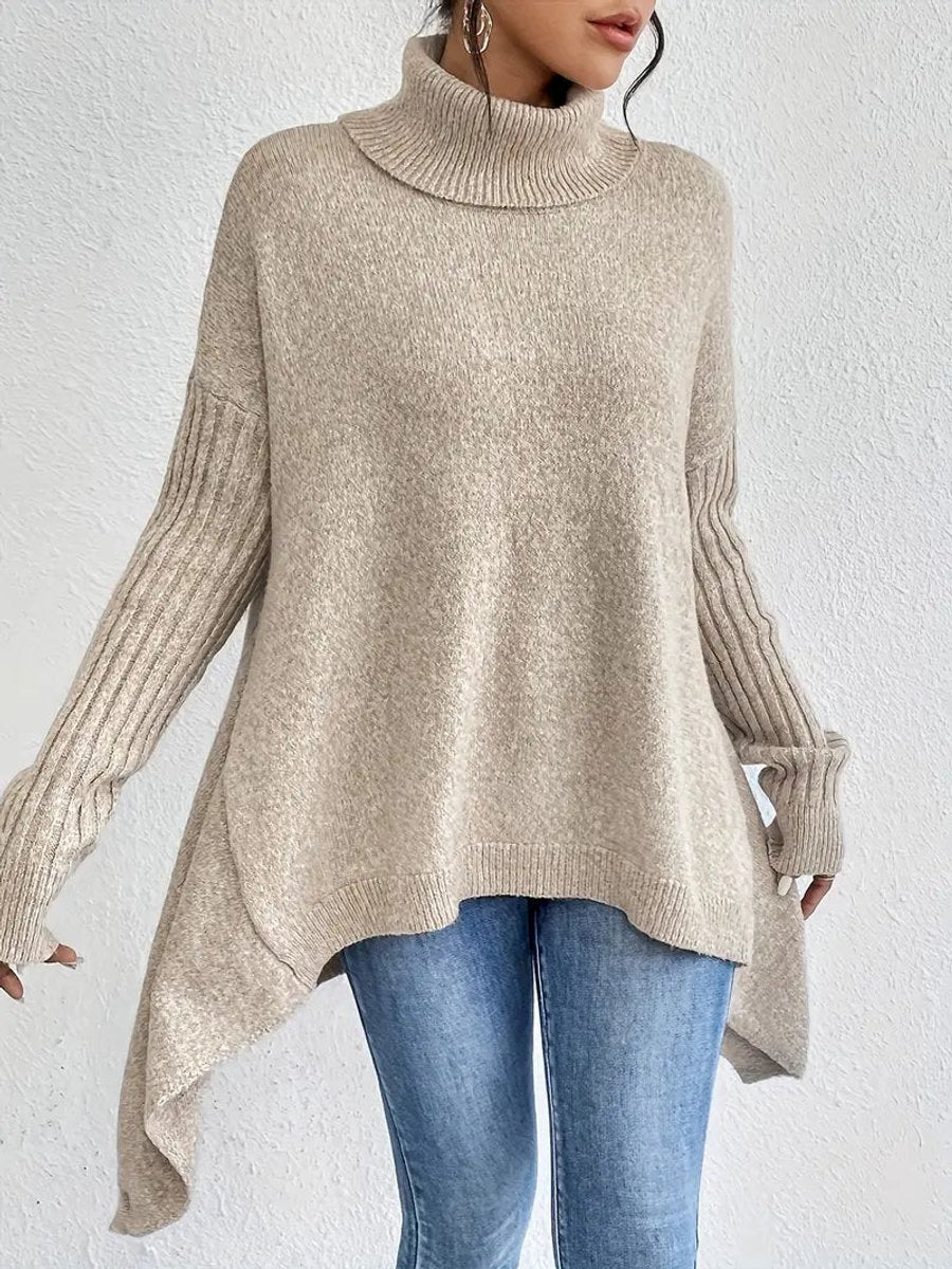 Side Slit Roll Neck Jumper