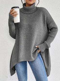 Side Slit Roll Neck Jumper