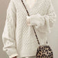 Oversized Cable V-Neck Jumper