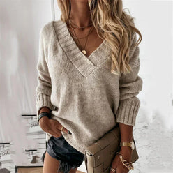 Oversized V-Neck Knit Jumper