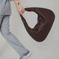 Hobo Bag Woven Faux Leather with Zip and 16-Inch Laptop Fit