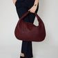 Hobo Bag Woven Faux Leather with Zip and 16-Inch Laptop Fit