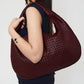 Hobo Bag Woven Faux Leather with Zip and 16-Inch Laptop Fit