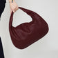 Hobo Bag Woven Faux Leather with Zip and 16-Inch Laptop Fit