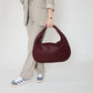 Hobo Bag Woven Faux Leather with Zip and 16-Inch Laptop Fit