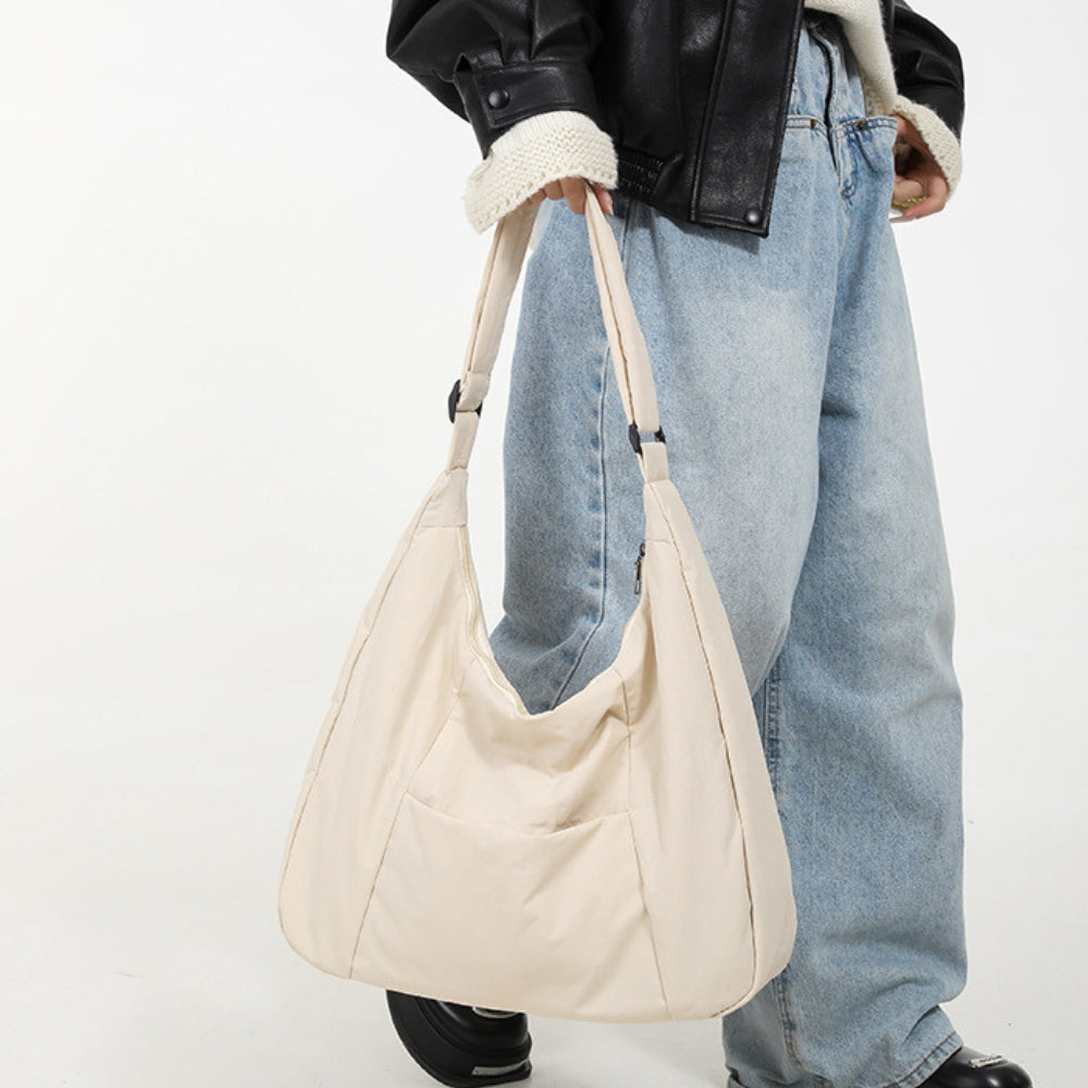 Tote Bag Padded Cotton Nylon with Zip and Wide Adjustable Strap