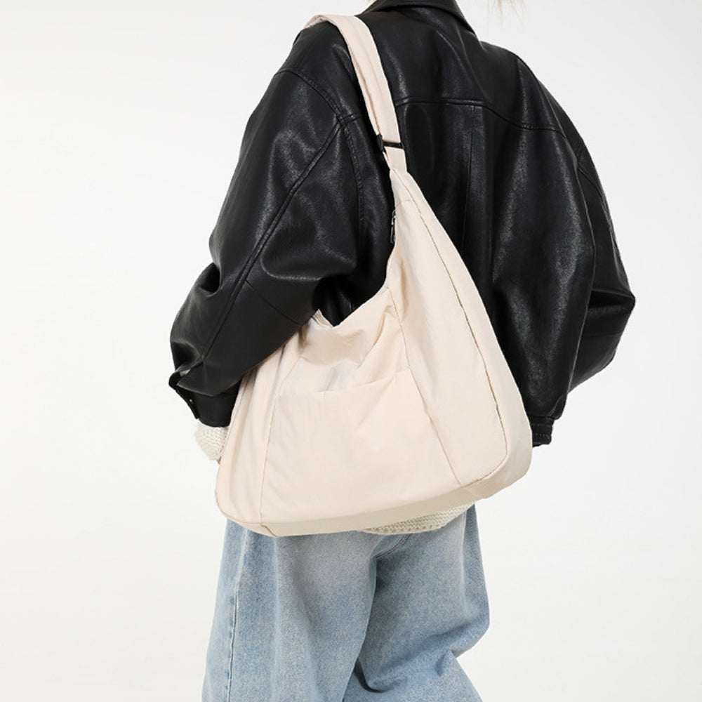 Tote Bag Padded Cotton Nylon with Zip and Wide Adjustable Strap