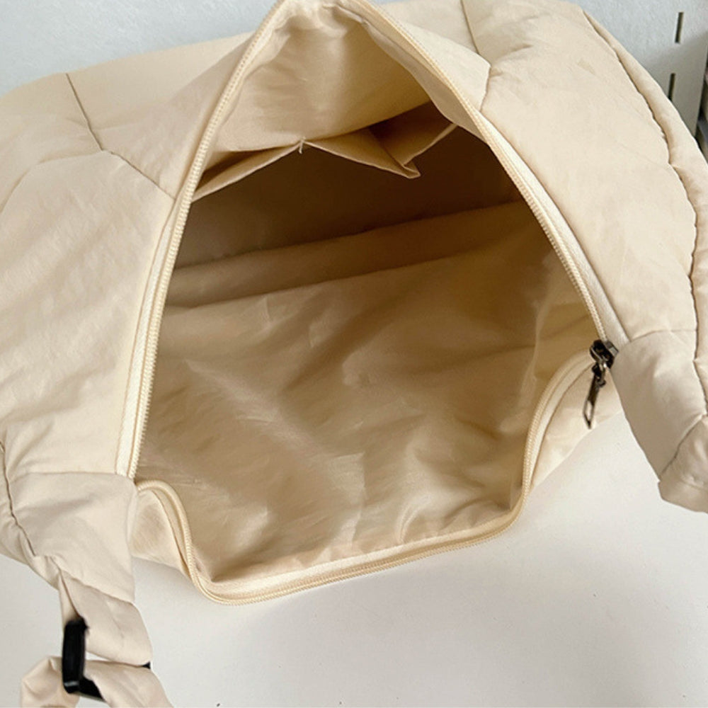 Tote Bag Padded Cotton Nylon with Zip and Wide Adjustable Strap